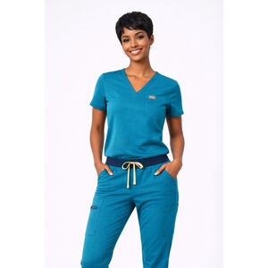 FIGS Teal Scrub Set XXS | Jogger Pants + V-Neck Top | Petite Short